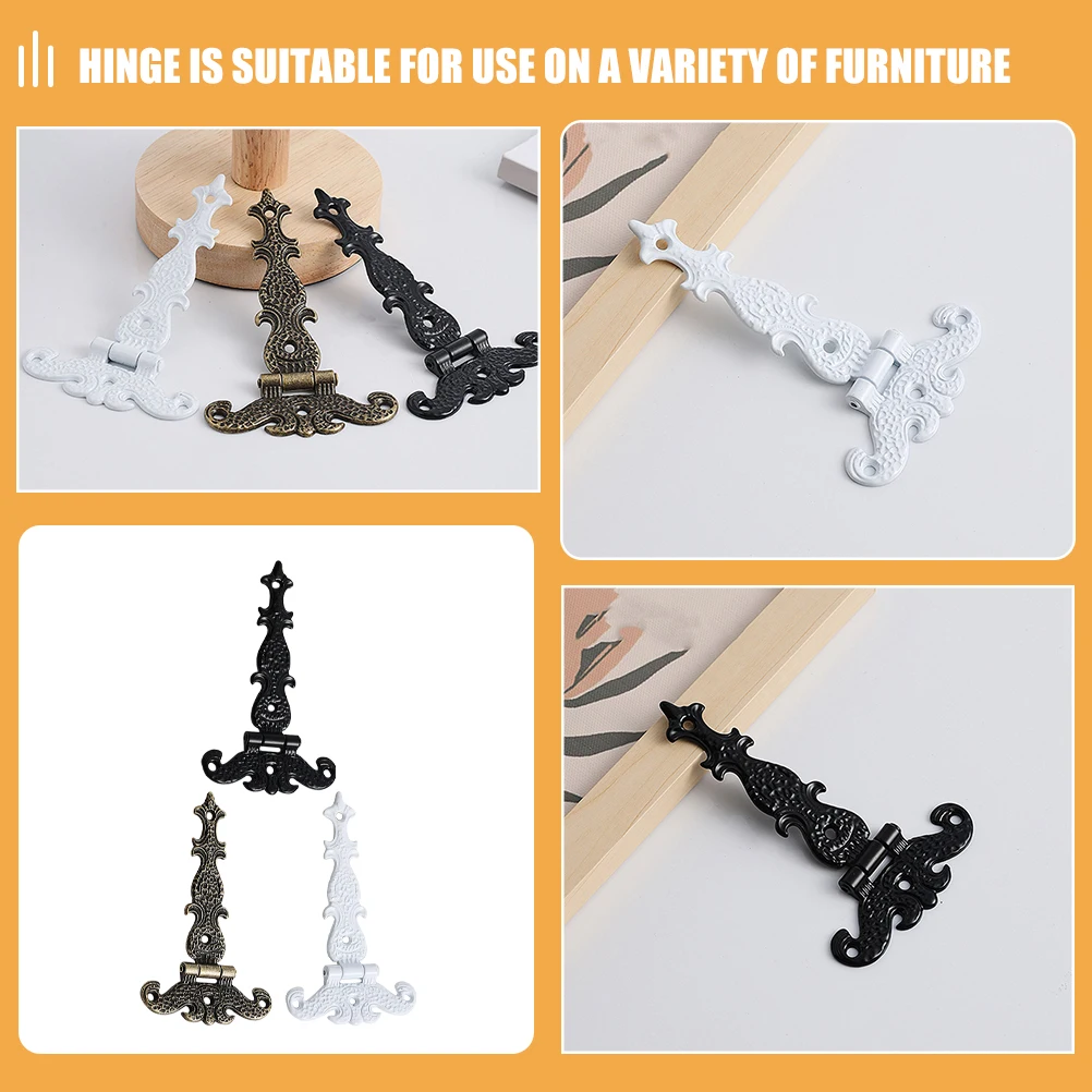 

6 Pcs Retro Alloy Loom Hinges for Crafts Cabinet Hardware Kitchen Flower Shape Metal Decorative