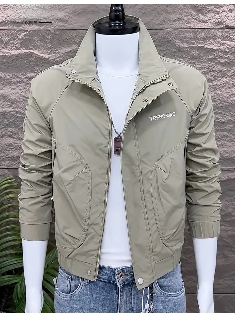 

Мужская куртка премиум-класса: повседневная, приталенная, с воротником-стойкой, для активного отдыха, весна-осень-зима, новинка