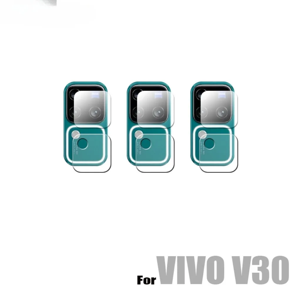 9D Curved Glass Protector For VIVO V30 Tempered Front Film and Soft Fiber Lens film For VIVO V30
