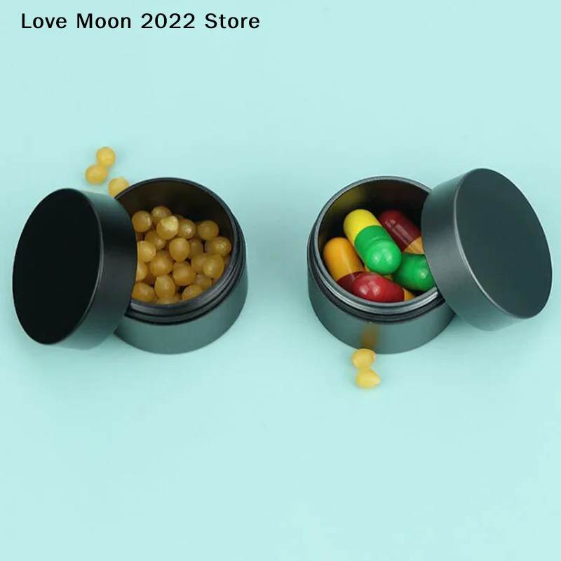 

【LM】New Mini Waterproof Stainless Steel Sealing Bottle Outdoor EDC Survival Pill Box Container Casule Pill Bottle Tank Case
