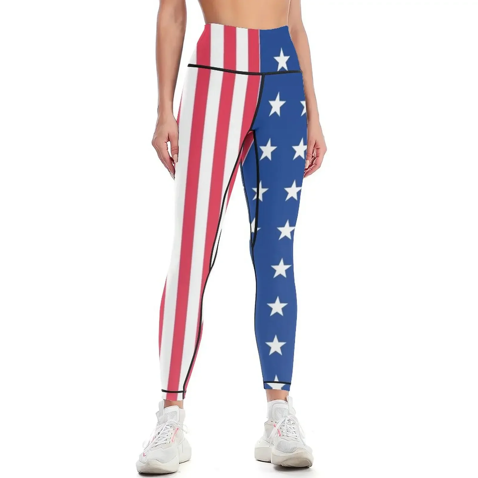 Star spangled banner Leggings Women sportwear Golf wear legging pants raises butt high waist Womens Leggings