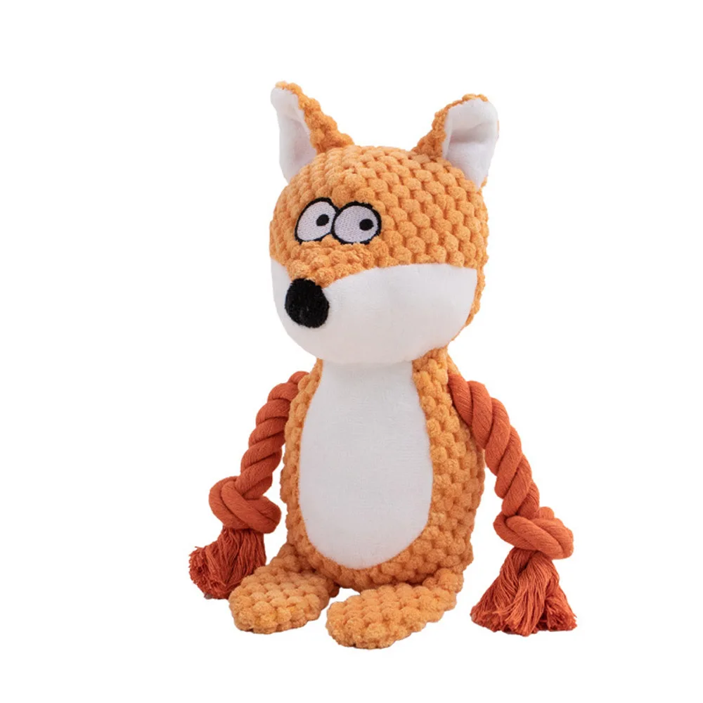 Dog Toys, Dog Squeaker Toys with Crinkle Paper, Stuffed Animal Dog Plush Chewing Toy, Cotton Rope Interactive Toys for Puppy