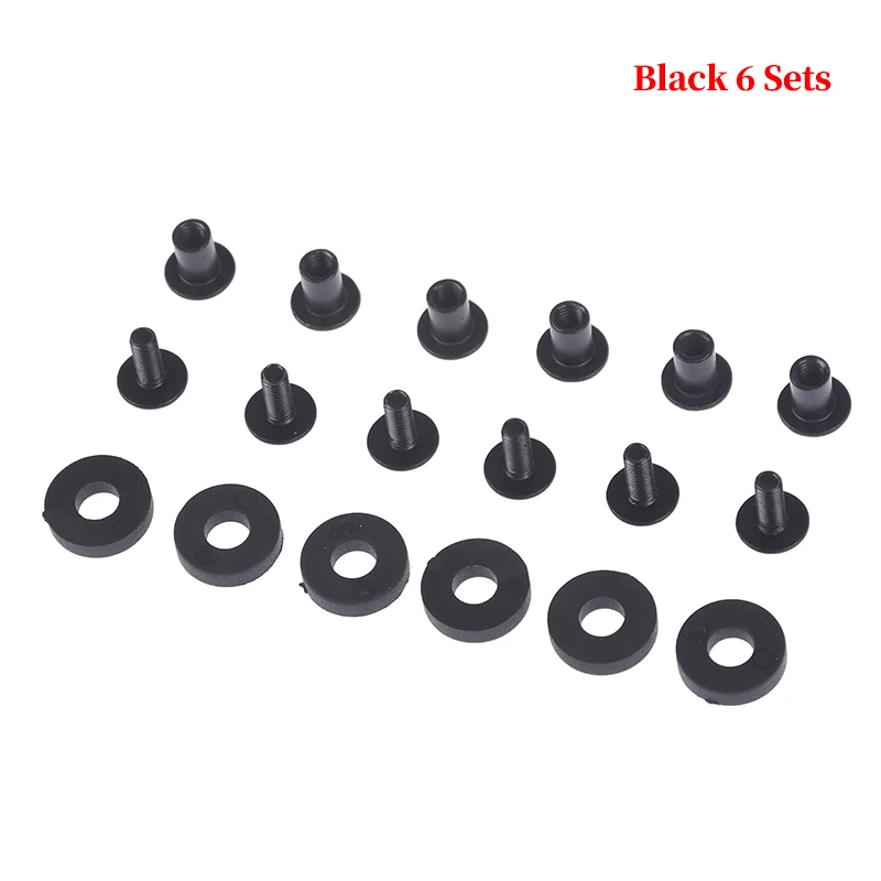 6 Sets Black Steel Short Post Chicago Screw Set Cross Head Perfect For DIY Kydex