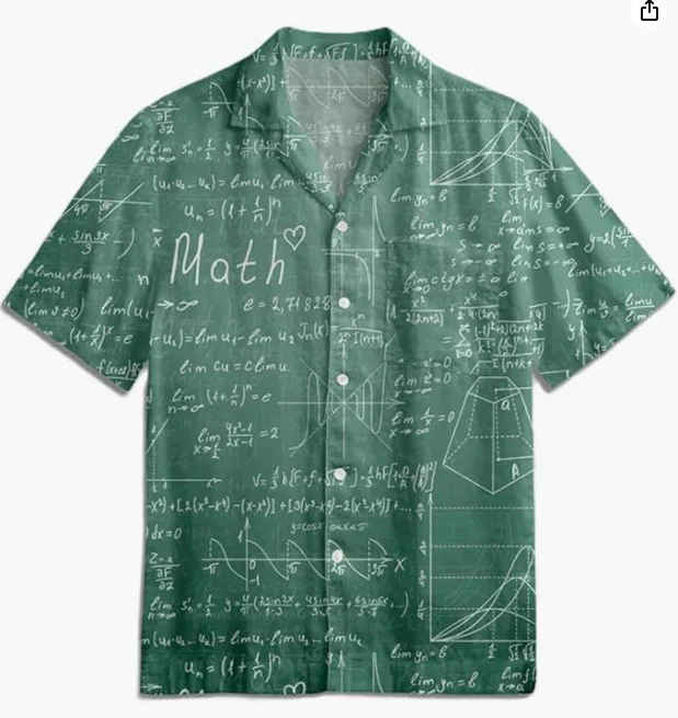 Creative Blackboard Math Formula 3D Print Summer Men's Short-Sleeve Shirt Fun Beach Shirt Loose Casual Quick-Drying Shirt