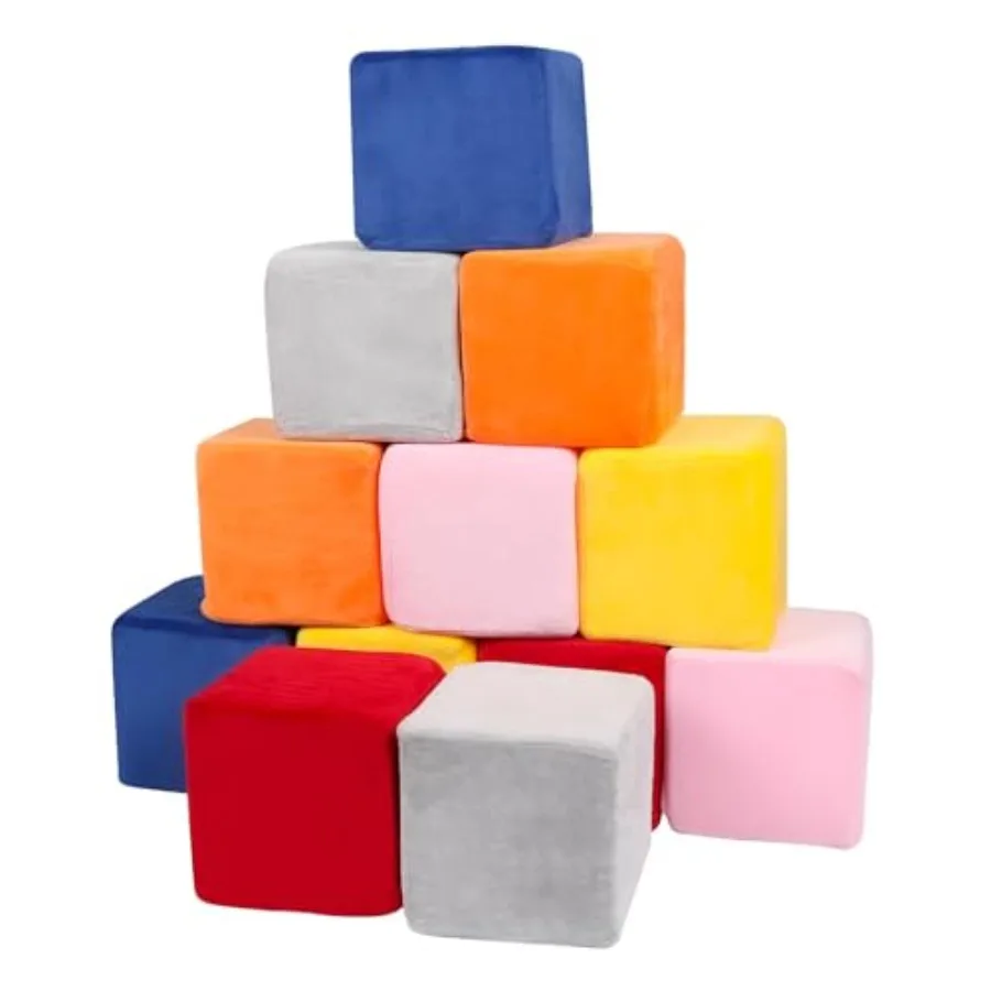 

Foam Blocks for Toddlers: 5.5 Soft Building Blocks for Indoor Play EVA Foam Multicolor Lightweight Safe Stacking Blocks for 12