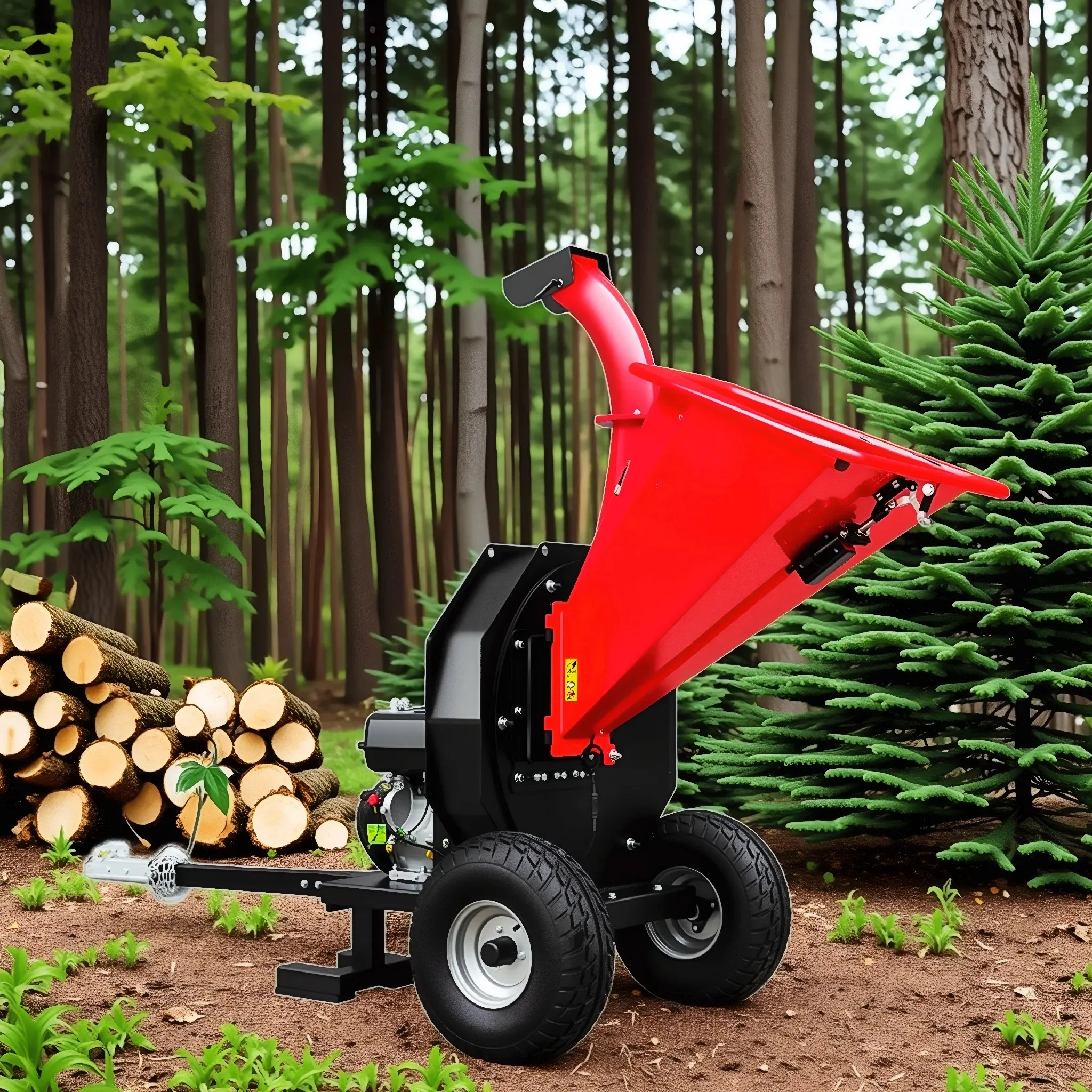 15hp 420cc Wood Shredder Disc Feed Processing Machines Tree Crusher 5 Inch Chipping Branch Wood Chipper