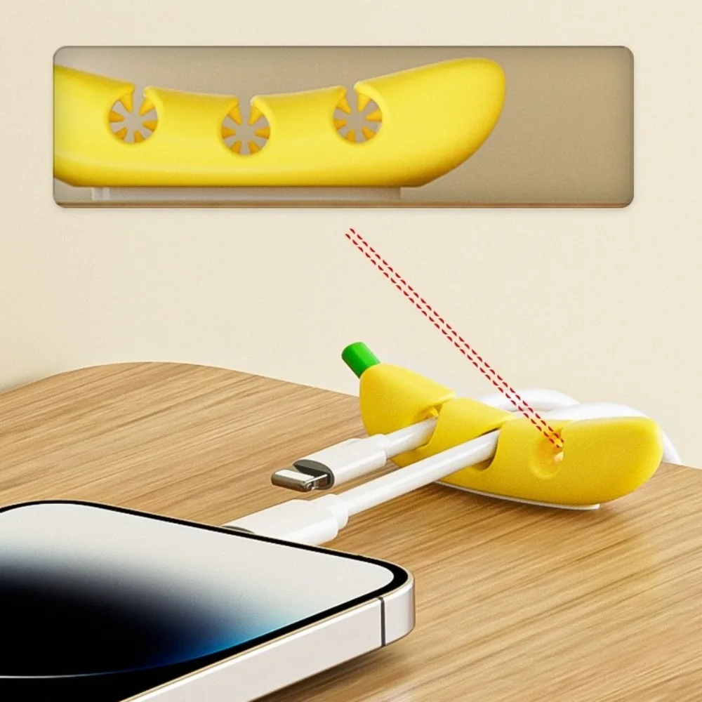 5 pçs em forma de fruta cabo enrolador organizador mini bonito usb clipes de cabo de carregamento tpr abóbora banana cenoura cabo protetor