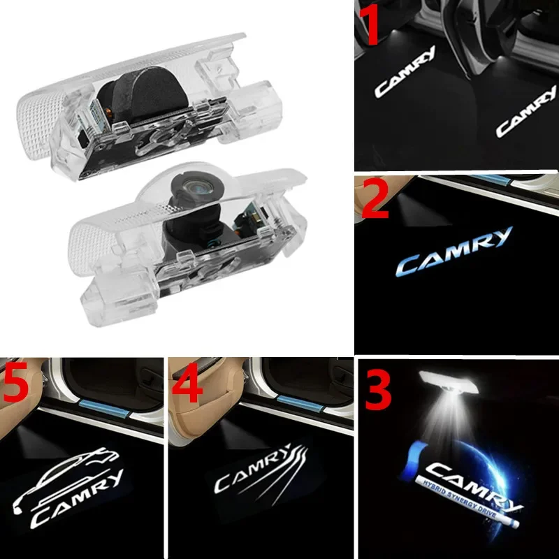 

2Pcs Led Car Door Lights Auto Projector Lamps Accessories For Camry 40 50 55 70 V40 V50 XV55 XV70 2023 2022 2021-2007 2015 2018