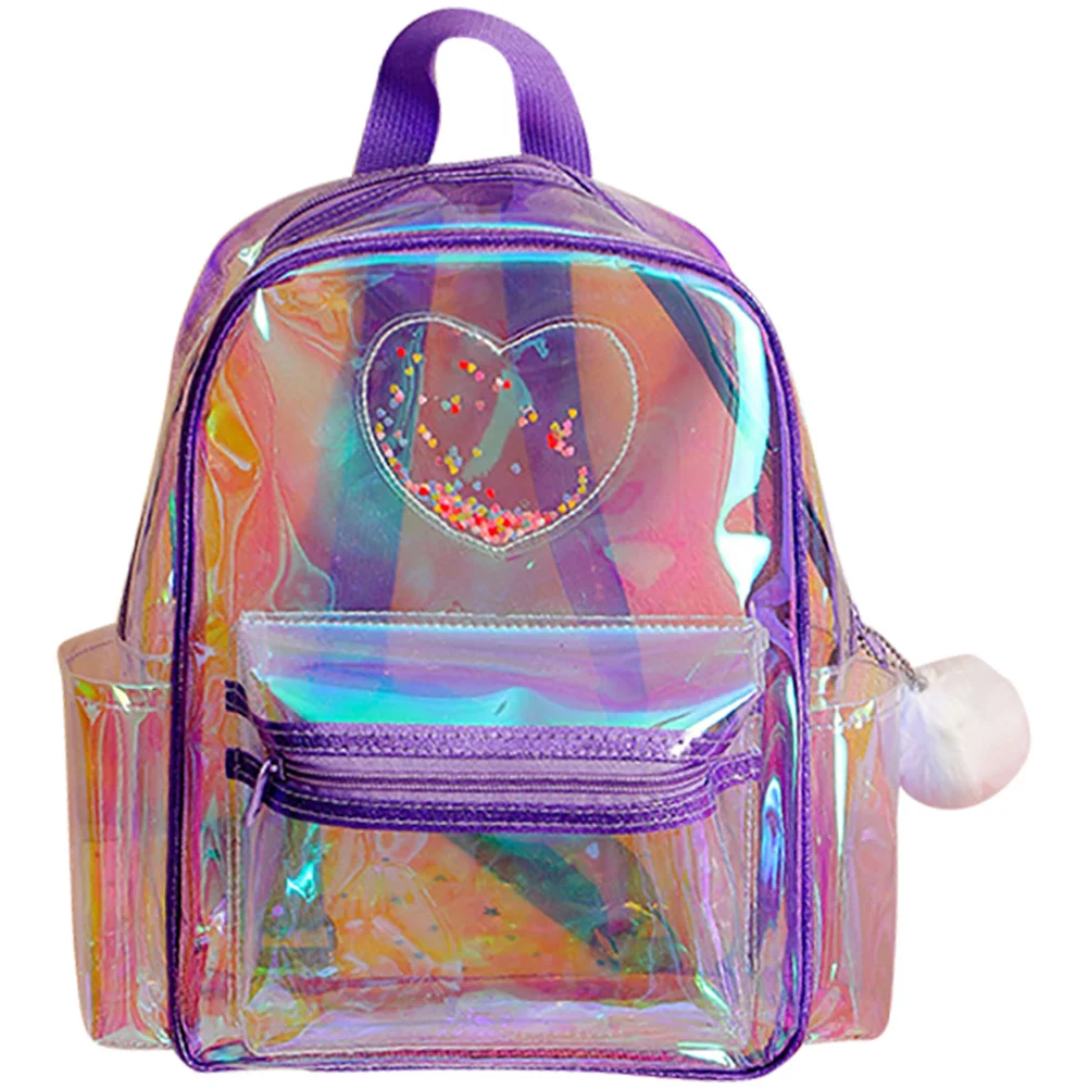 

Clear PVC Heart Pattern Backpack Small Transparent Tote for Concerts Festivals Stylish Functional Gift for Women Girls