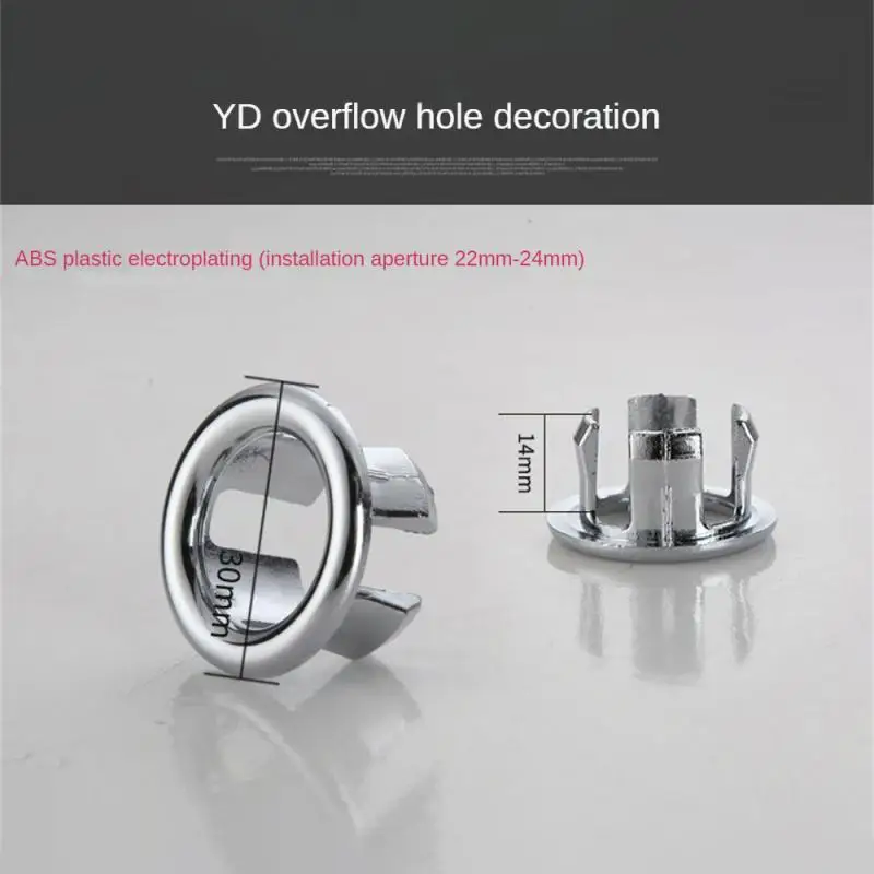 Sink Hole Overflow Cover For Kitchen Bathroom Basin Decoration Tub Drain Cover Sink Wash Basin Round Overflow Ring Plug