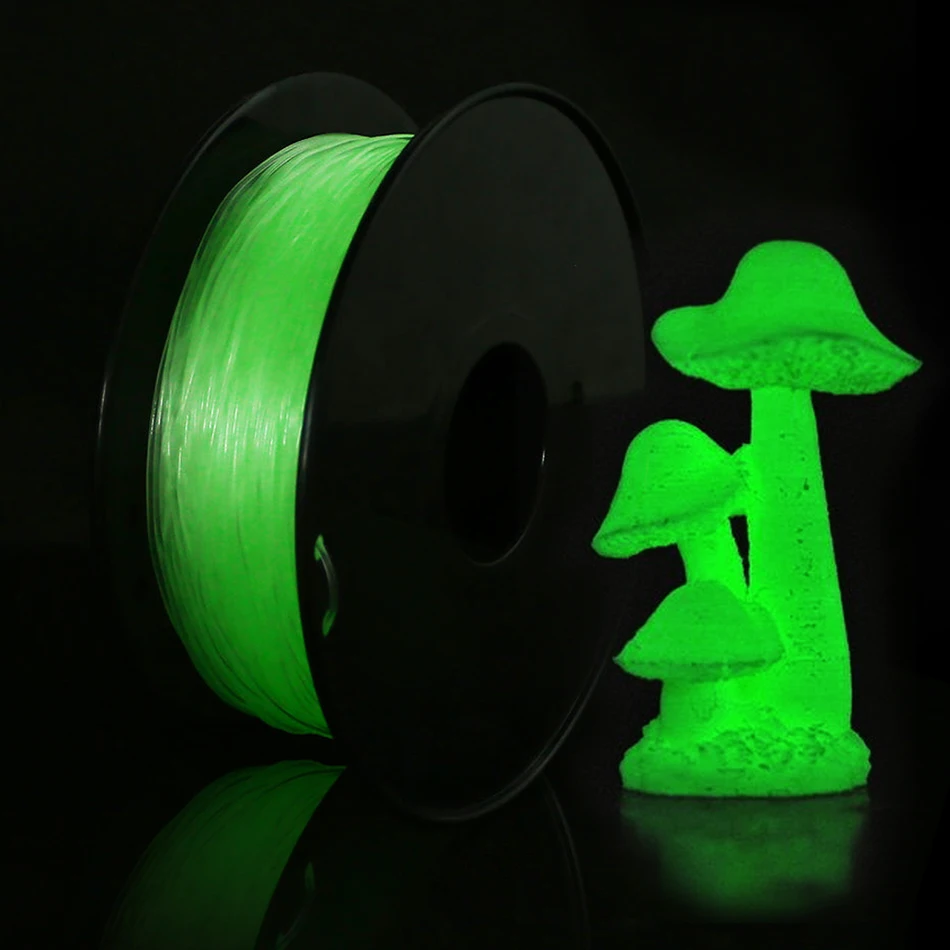 3D Printer Luminous TPU Flexible Filament Glow In The Dark Sublimation Material for 3d Printing Glows Green 1.75mm TPU Filaments