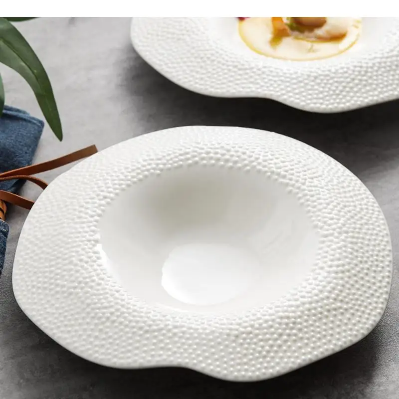

Ceramic Dinner Dish Steak Plate Home Furnishing Irregular Shape Tableware Dessert Trays Pasta Plates