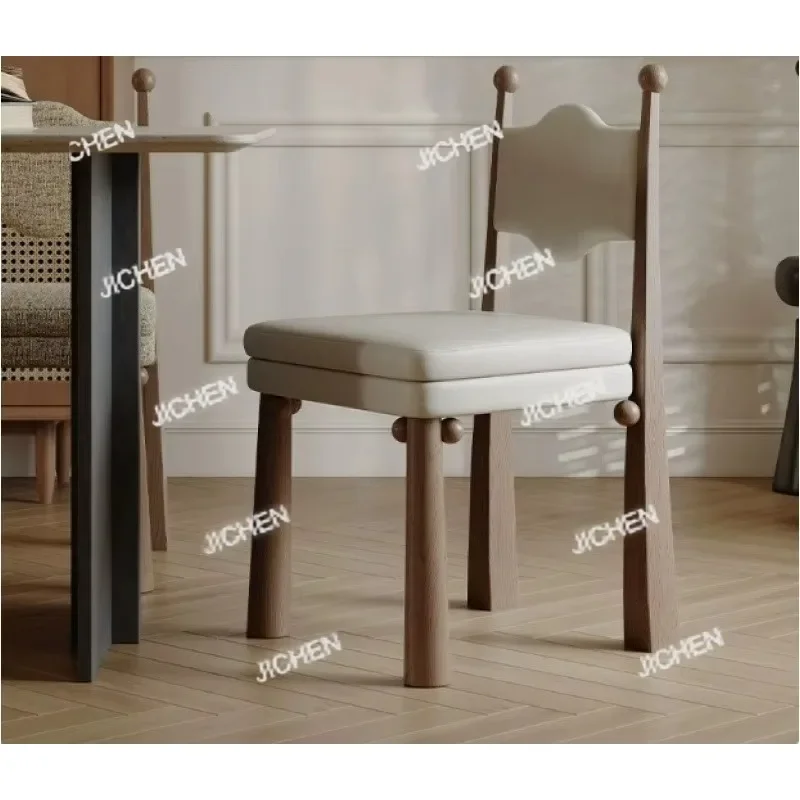 

Обеденный стул JC в японском ретро-стиле, приятный для кожи, для дома, в скандинавском стиле, кремовый, из массива дерева, с обивкой из овечьей шерсти, средневековый жаккард, спинка из ясеня