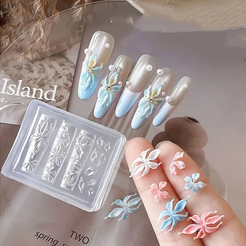 New Flower Nail Art Mold 3D Silicone Template Reusable Petal Silicone Nail Mold DIY Nail Art Decoration Nail Making Tools