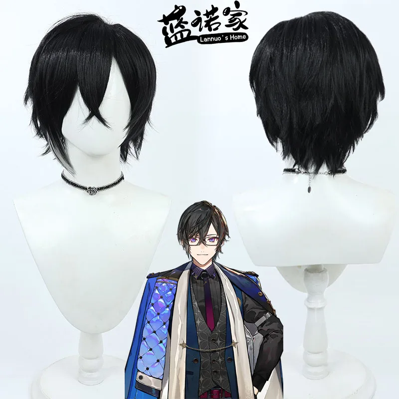 Virtual YouTube Vtuber Akira Shikinagi Cos Cosplay Wig Halloween Carnival Party Props Synthetic Hair Heat Resistant FiberWig Cap