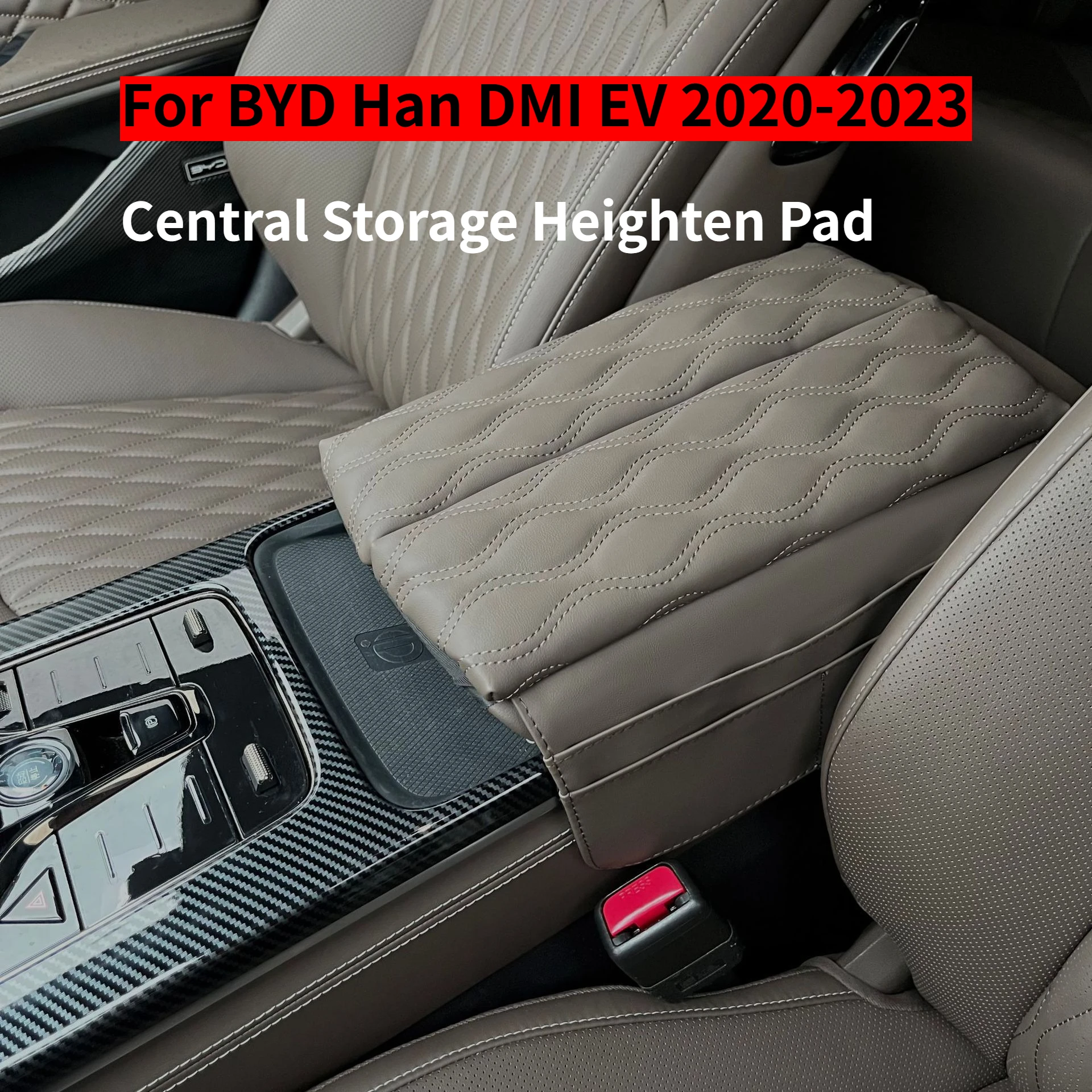 For BYD Han DMI EV 2020-2023 Car Armrest Box Increase Height Pad Cover Central Console Storage Heighten Case Interior Decoration