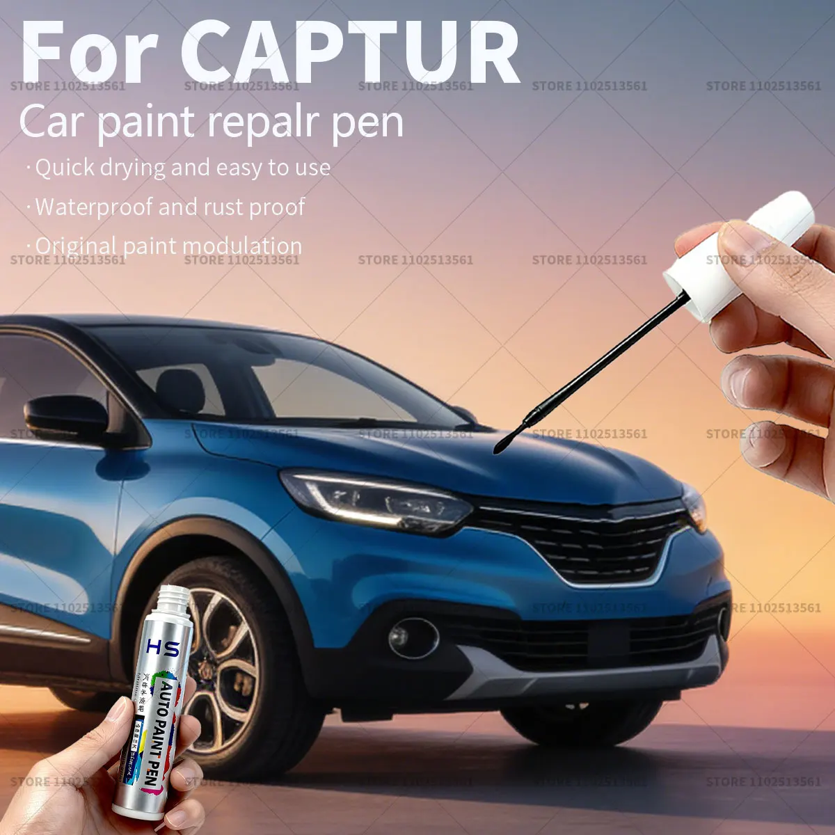 

For RENAULT CAPTUR Car Paint Repair Pen Paint Scratch Repair Accessories Blue Orange Ceramic Grey Blue Brown Pearl White Red