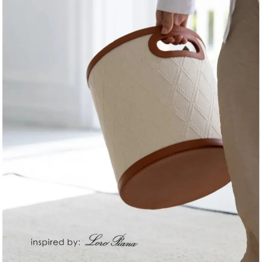 

Light Luxury Clothes Bucket Diamond Checkered Storage Basket Embossed Jacquard Organizer Boxes Bedroom Versatile Toy Baskets