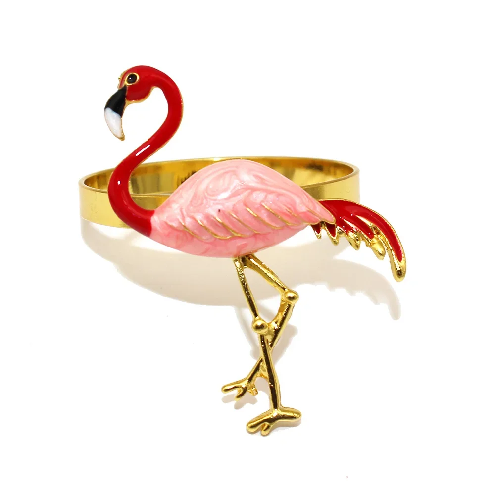

6PCS Flamingo Napkin rings Metal napkin holder, for Table decoration and accessories Home decoration Wedding Graduations