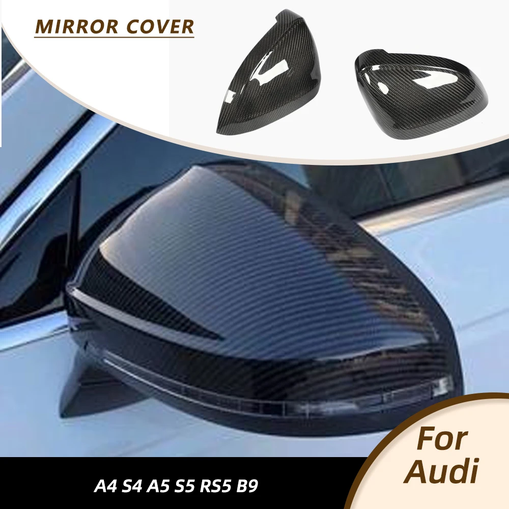 

Car Mirror Covers for Audi A4 S4 B9 A5 S5 RS5 2017-2019 2PCS Carbon Fiber Car Side Mirror Cover Caps Factory Outlet Replacement