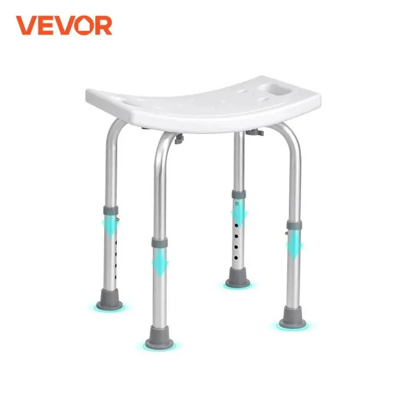 

Adjustable Height Shower Stool with Built-in Handles for Inside Shower or Tub, 158.8 kg Capacity