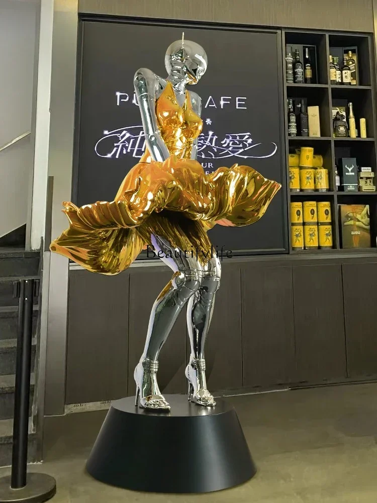 FG52Creative KTV bar mechanical ornament large electroplating fashion fiberglass sculpture