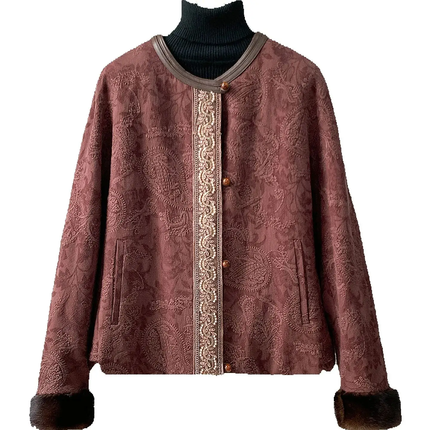 New Chinese-style fur coat for young women with imported mink fur and mulberry silk inner liner, winter 2025 new style