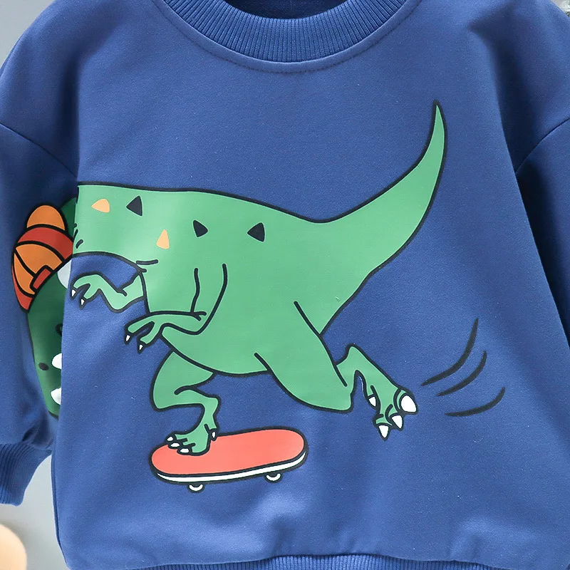 1 To 5 Years Old Toddler Spring Autumn 2pcs Tracksuit Baby Boys Girls Cute Dinosaur T-Shirt+Pants Causal Long Sleeve Sports Sets