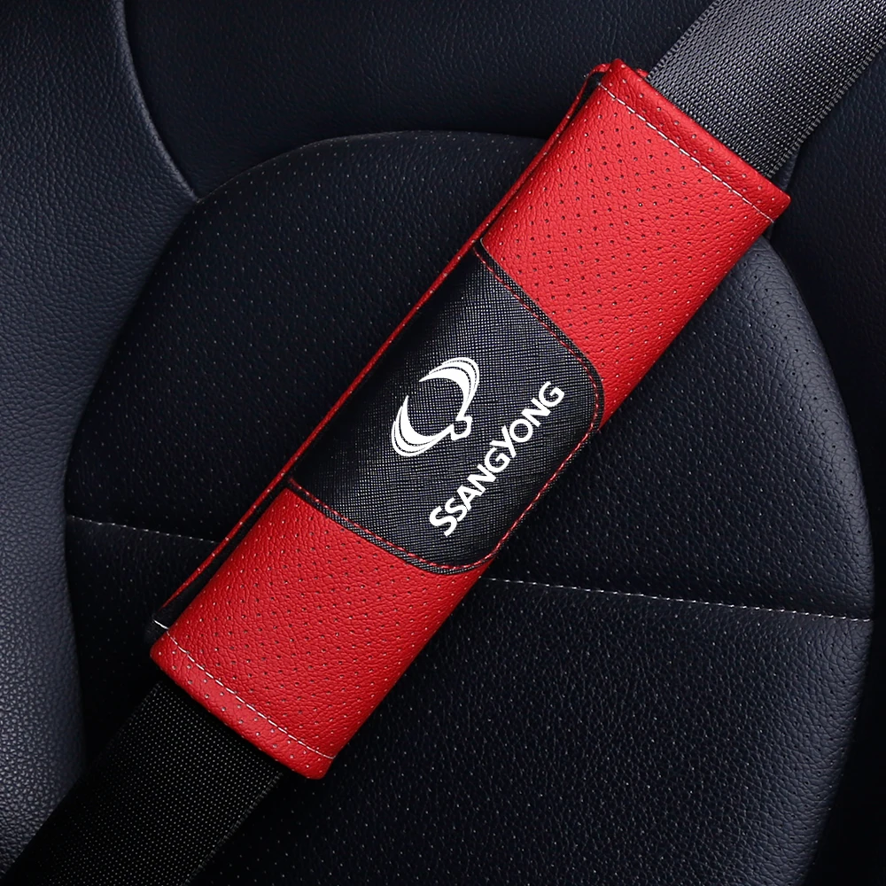 وسادة كتف لحزام مقعد السيارة ، جلد عالي الجودة ، سانج يونج ريكستون 2 تيفلان موسو تيفولي كيرون أكتين سبورت كوراندو ، 1 * *