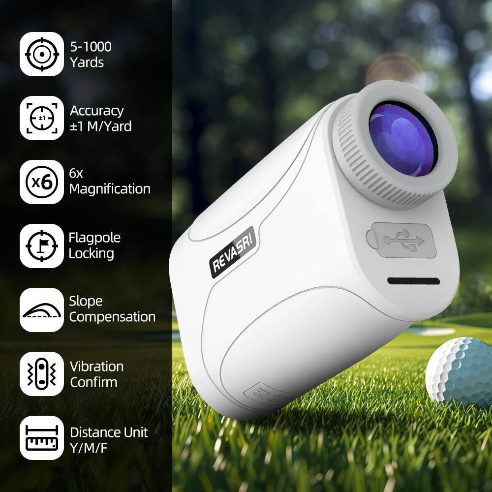 Golf Rangefinder 1000 Yards Mini Golf Range Finder With Slope Compensation and Flag Locking Vibration Lightweight For Golfing