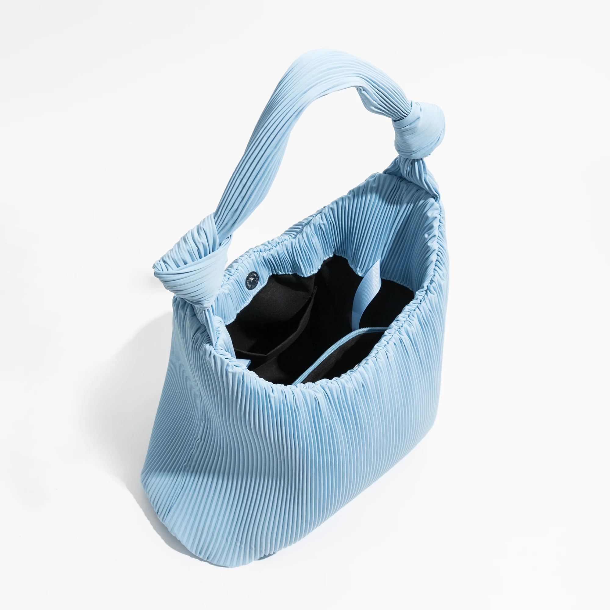 KOKOPEAS Green Knot Strap Women Hobo Shoulder Purse 2023 Fashion Pleated Nylon Tote Bag Simple Trend Underarm Shopping Handbag