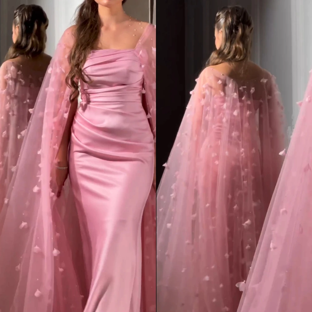 Personalizado elegante moda sin tirantes vaina Anke longitud vestidos de fiesta doblez verticalmente tafetán vestido de noche de casamento 2023