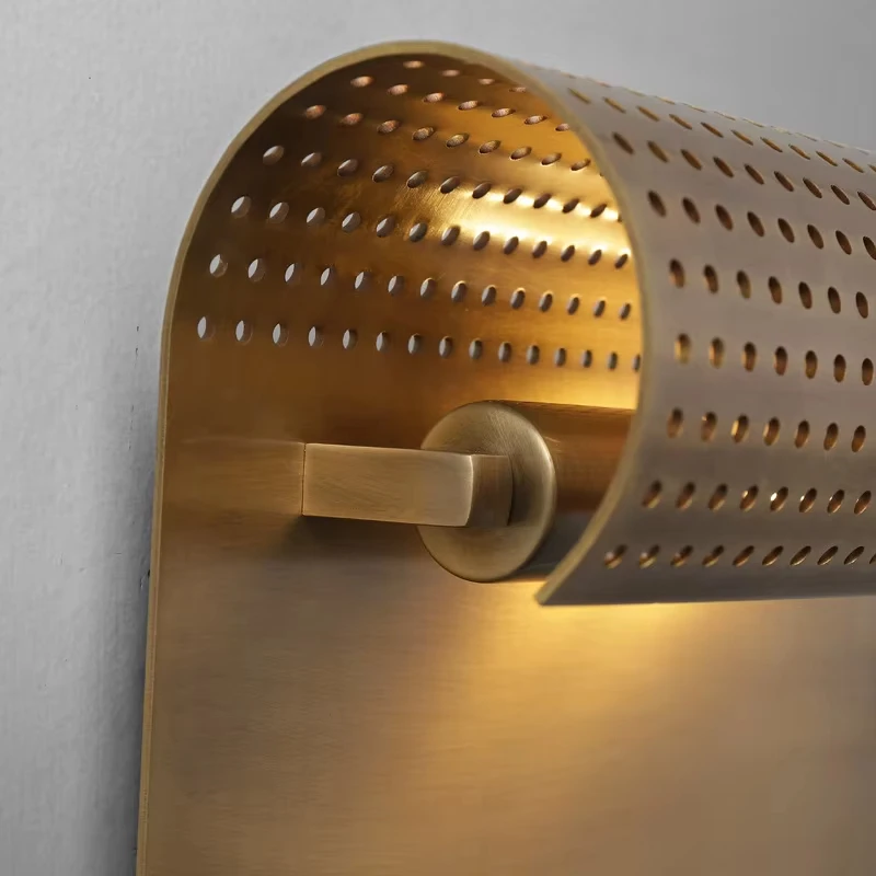 Nordic luxury all copper wall lamp, retro style black square wall lamp,creative curled edge design decorative wall lamp YX465RE