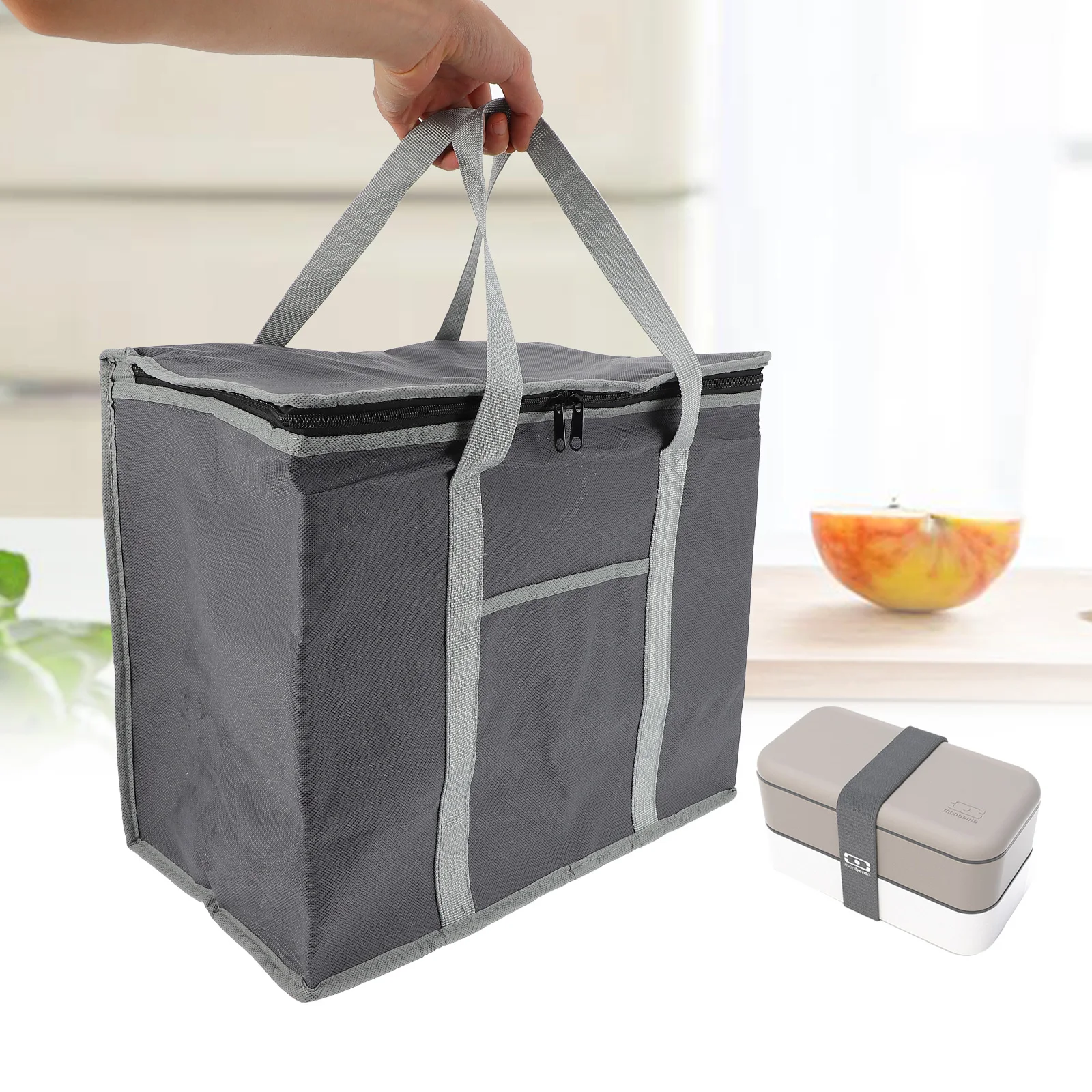 

Folding Insulated Portable Shopping Bag Bag Non Woven Tote Large Capacity Storage Pouch Portable Grocery sacks