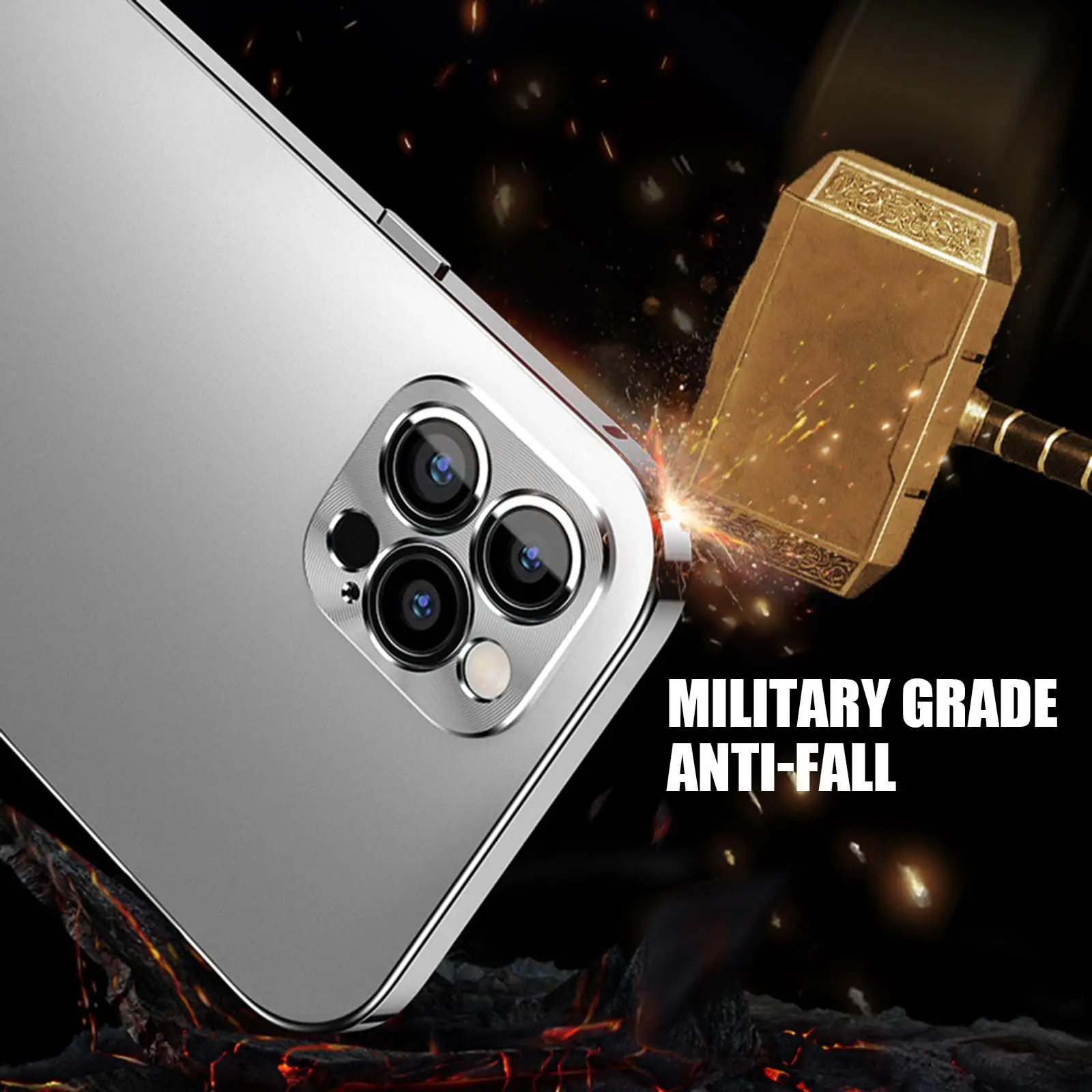 Ultra Thin Metal Case for iPhone 16 Pro Max/16 Pro/16, Aluminum Alloy Hard Phone Case Full Coverage Lens Protection Magnetic