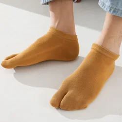 5 Paar Paar zwei Zehen Tabi Socken Männer Frauen reine Baumwolle atmungsaktiv solide 2 Finger rutsch feste unsichtbare niedrig geschnittene Boots socken 6 Farben