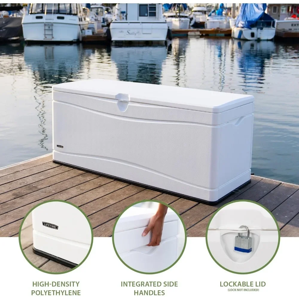 home.60348 Marine Dock, 130 Gallon Deck Box, Arctic White