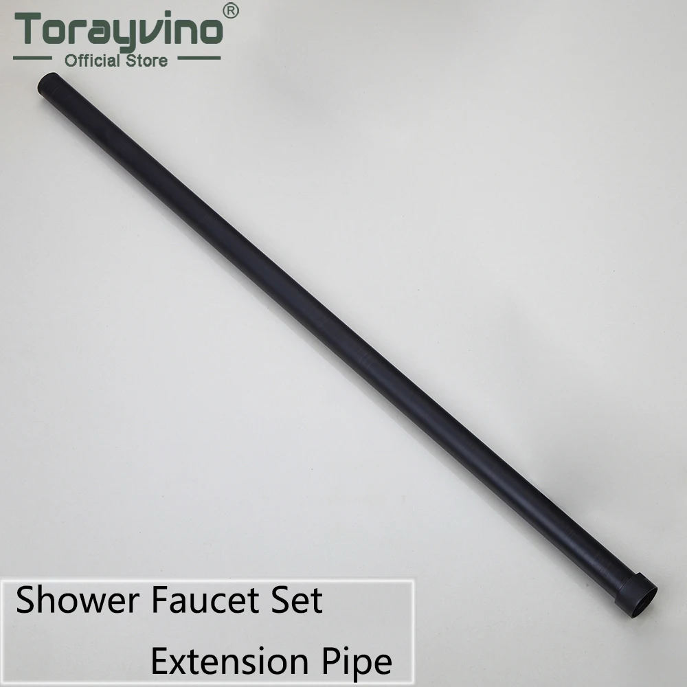 

Torayvino 12" Solid Brass Round Bath Shower Faucet Extension Tube Faucet Extension Pipe Shower Bar Rod Wall Mounted
