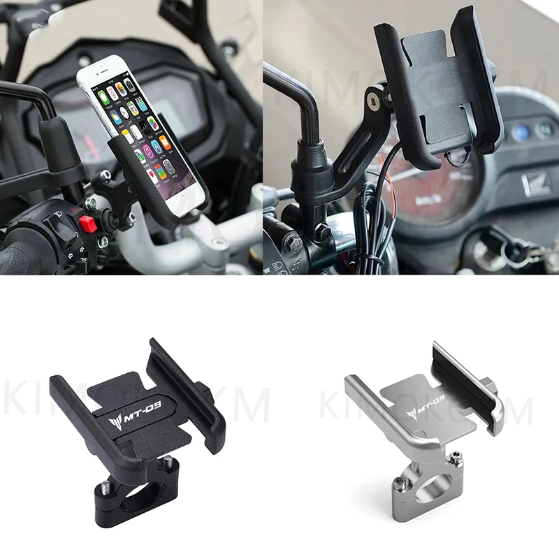 

Universal Motorcycle Metal Aluminium Alloy Mobile Phone Holder Mt09 Bracket Accessories For Honda Yamaha Kawasaki Mt-03 07 09