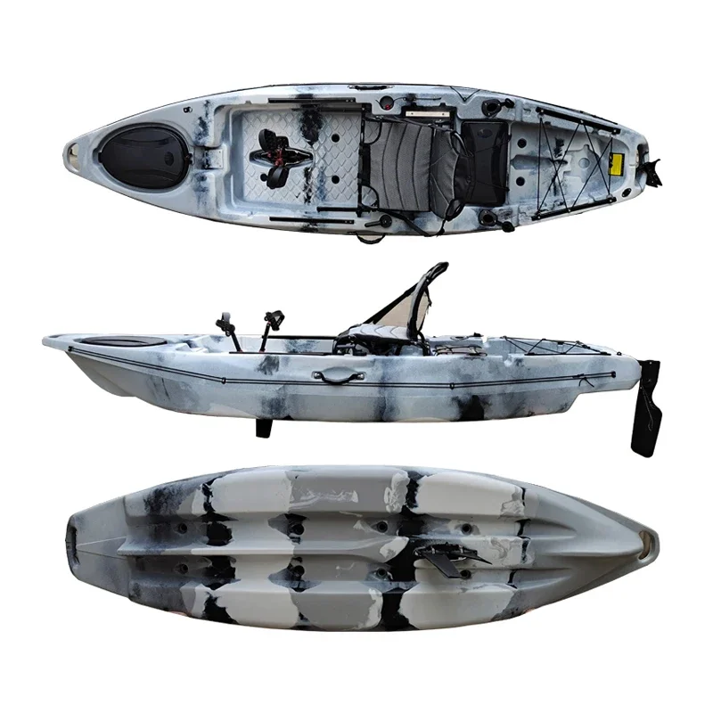 New design offer Fin drive system tandem  Fishing Kayak  with rudder for sale