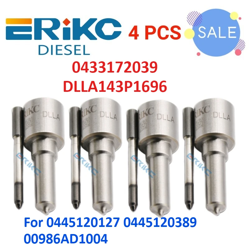 4 шт. 0433172039 DLLA143P1696 дизельная форсунка DLLA 143P 1696 форсунка для 0445120127 0445120389 00986AD1004 4 шт. 0433172039 DLLA143P1696 дизельная форсунка DLLA 143P 1696 форсунка для 0445120127 0445120389 00986AD1004