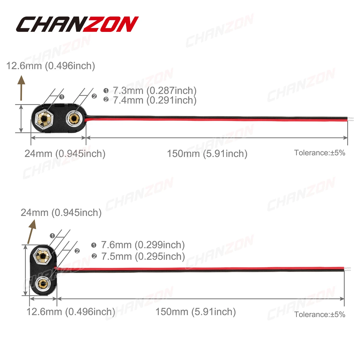 10/20 pcs 9V Battery Power Connector Snap Clip Adapter T-type I-type 9 V Wire 15cm 24AWG Holder Cable Lead Socket Plug Buckle