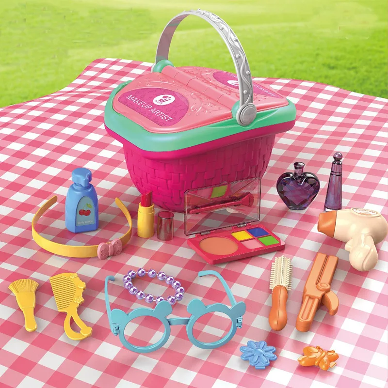 I bambini fanno finta di giocare a cestino da Picnic cibo frutta pane Dinking Pizza Basket per Picnic Playtime Gift for Girl