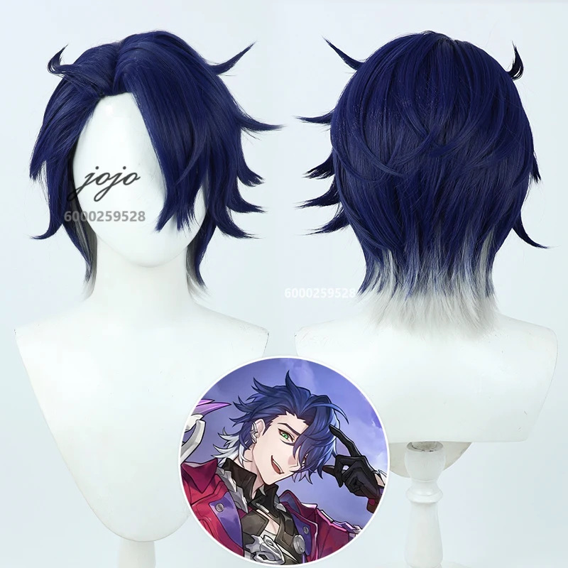 

Honkai Star Rail Game Sampo Koski Cosplay Wig Blue and white gradient color Hair Halloween Christmas Party Women Men Wig