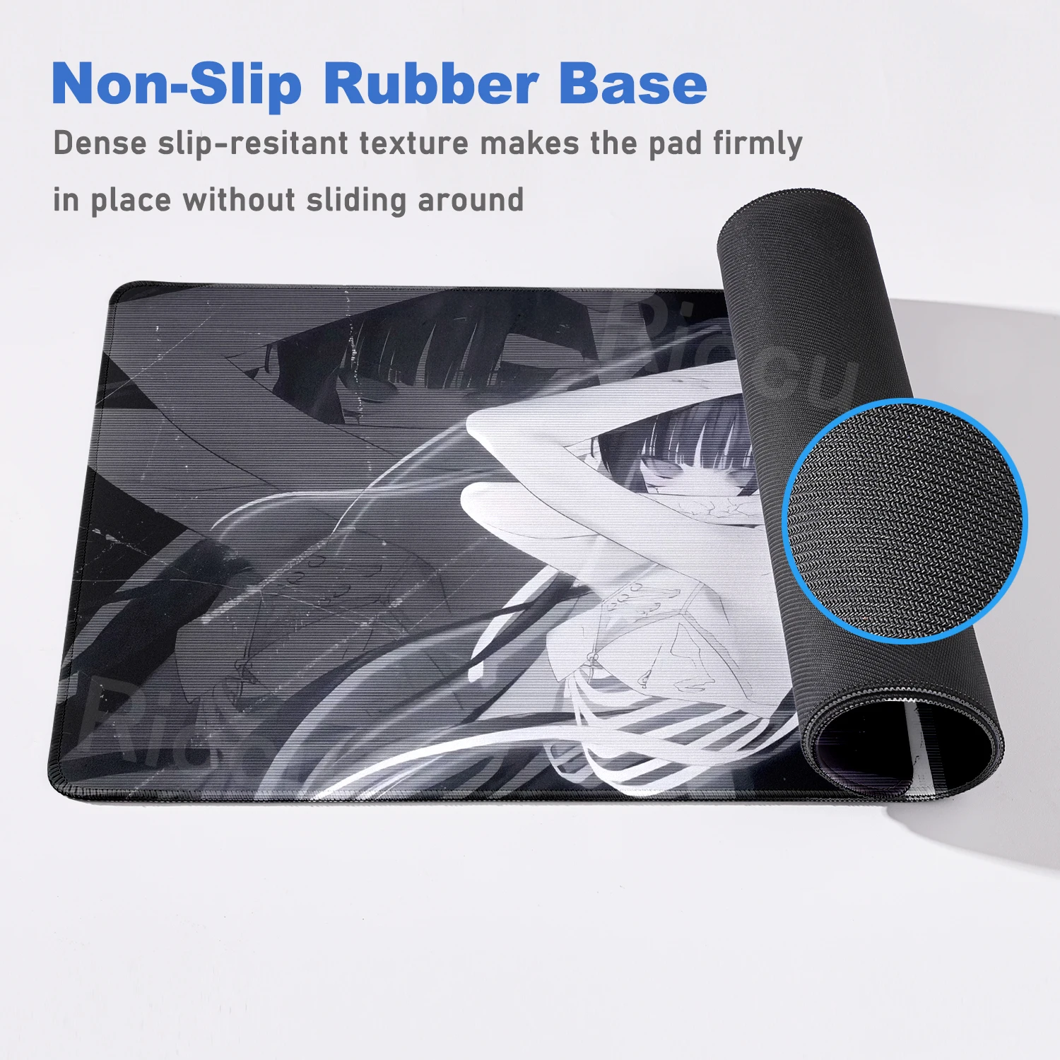 黒白スケルトン剣女の子マウスパッド美学 XXL アニメガールマウスパッドゲームラップトップ大型テーブルマットオフィス Pc アクセサリー