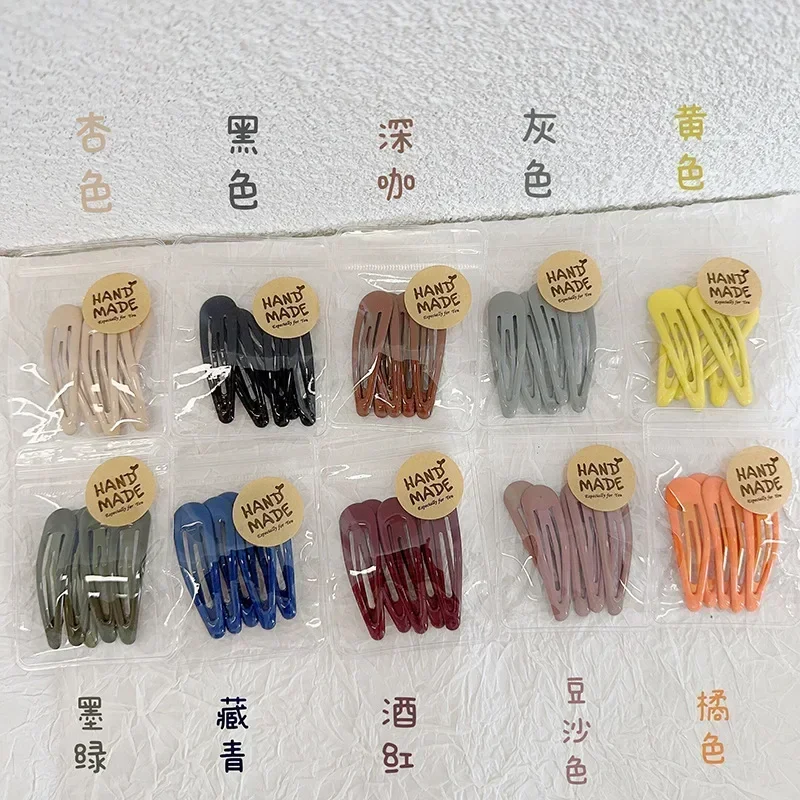 New 5pcs Colorful BB Hair Clips for Girls Water Drop Shape Hairpin Princess Barrette Simple Snap Clip Girls Hair Accessories