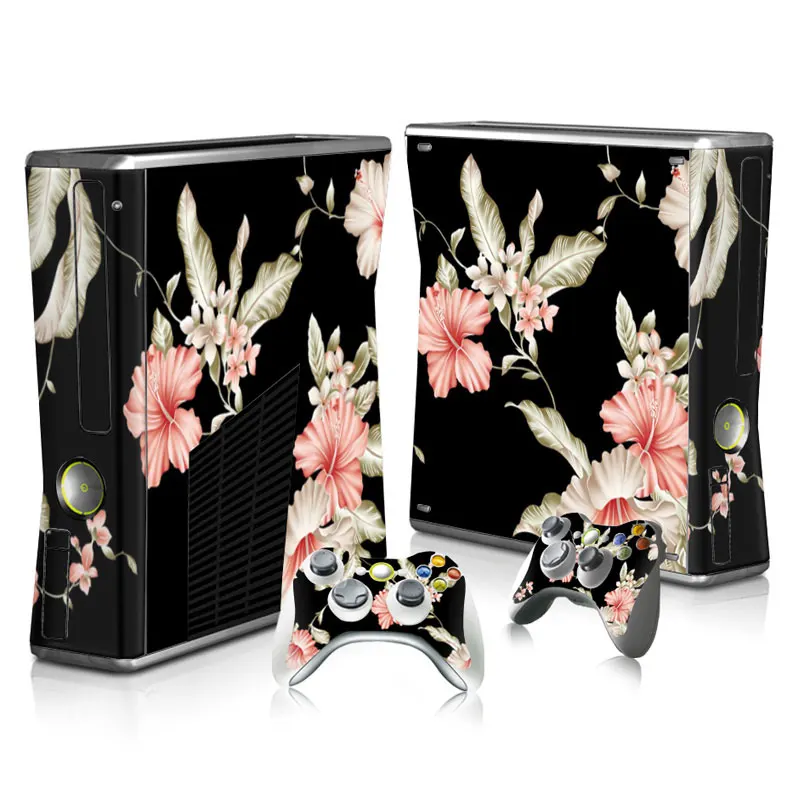 

21 designs Flowers skins Top skin Vinyl Skins For Xbox 360 Slim Sticker Controller and Console Protective Skins