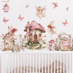 Cartoon Flower Elf Garden Wall Stickers for Baby Kids Room Children Room Wall Decals Bedroom Wall Art Living Room Decoration