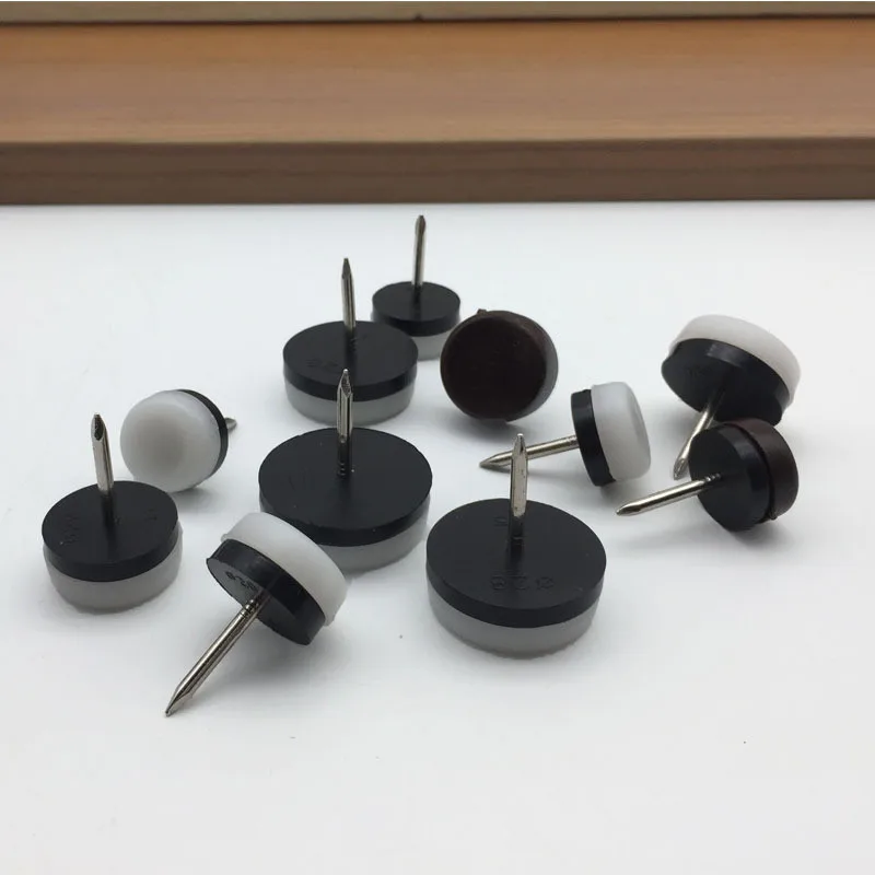 20 PCS Chair Table Furniture Leg Bottom Feet Glides Skid Tile plastic Pad Floor Nail Wood Floor Protector Noise Killer Nail