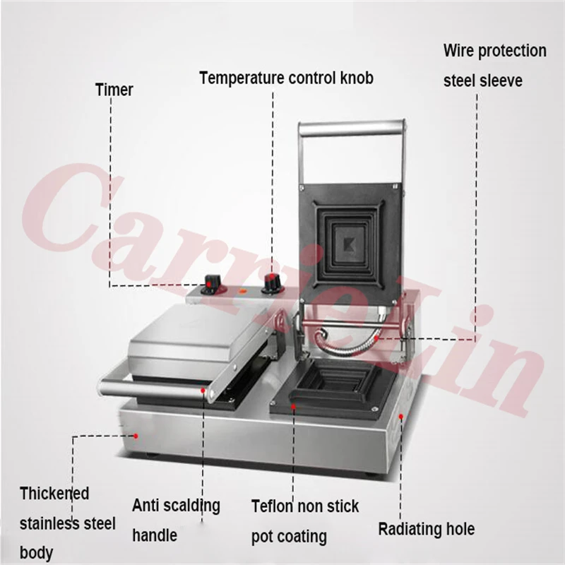 Commercial Household Electric Sandwich Maker Breakfast Machine Waffle Maker Baking Machine Non-stick  Bread Cake Baker